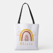 Whimsical Boho Rainbow met een persoonlijke naam Tote Bag (Achterkant)