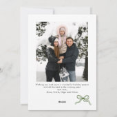 Whimsical Boho Red Christmas Bow Ribbon 2 Foto Feestdagenkaart (Achterkant)