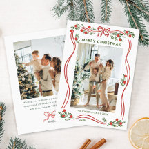 Whimsical Boho Red Christmas Bow Ribbon 2 Foto