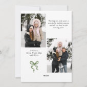 Whimsical Boho Red Christmas Bow Ribbon 3 Foto Feestdagenkaart (Achterkant)