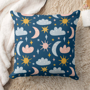 Whimsical Boho Regenboog & Bloemmotief Naadloos Pa Kussen