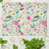 Whimsical boho Roze rozentuin Theedoek (Gevouwen)