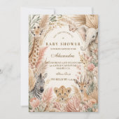 Whimsical Boho Safari Meisje Baby Shower Kaart (Voorkant)