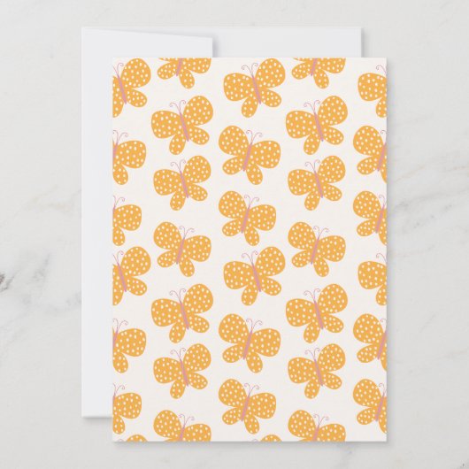 Whimsical Boho Schattige Vlinder Retro 1e Verjaard Kaart (Achterkant)