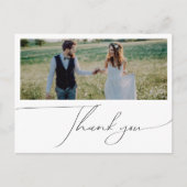 Whimsical Boho Script Horizontale Foto Dank u Briefkaart (Voorkant)