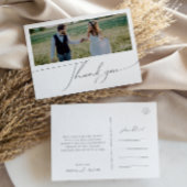 Whimsical Boho Script Horizontale Foto Dank u Briefkaart