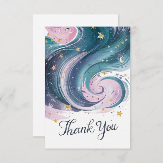 Whimsical Boho Starry Celestial Bedankkaart (Voorkant / Achterkant)