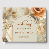 Whimsical Boho Terracotta Beige Olive Wedding Book Gastenboek (Voorkant)