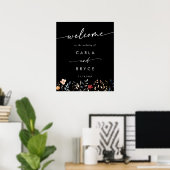 Whimsical Boho Wildbloem DIY Trouwontvangstbord Poster (Thuiskantoor)