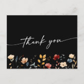Whimsical Boho Wildebloem Bruiloft Bedankt Briefkaart (Voorkant)