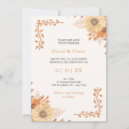 Whimsical Boho Wildflower bruiloft uitnodiging