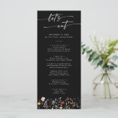 Whimsical Boho Wildflower Dank je wel en Trouwdag Menu (Staand voorkant)