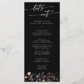 Whimsical Boho Wildflower Dank je wel en Trouwdag Menu (Voorkant)