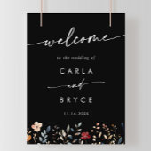 Whimsical Boho Wildflower DIY Wedding Welcome Sign Poster