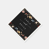 Whimsical Boho Wildflower Monogram Wedding Napkins Servet (Hoek)