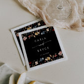 Whimsical Boho Wildflower Monogram Wedding Napkins Servet