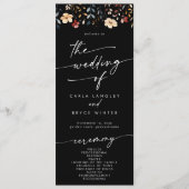 Whimsical Boho Wildflower Tea Length Wedding Programmakaart (Voorkant)