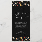 Whimsical Boho Wildflower Thank You Place Card Menu (Voorkant)