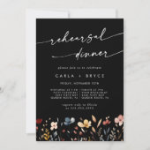 Whimsical Boho Wildflower Trouwrepetitie Diner Kaart (Voorkant)