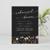 Whimsical Boho Wildflower Trouwrepetitie Diner Kaart (Staand voorkant)