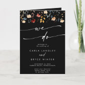 Whimsical Boho Wildflower We Do Folded Wedding Programma (Voorkant)