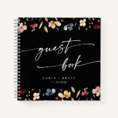 Whimsical Boho Wildflower Wedding Guest Book Notitieboek (Voorkant)