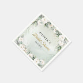 Whimsical boho witte rozen en gouden vrijgezellenf servet (Hoek)