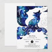 Whimsical Boho Wolf Verjaardag Kaart (Voorkant / Achterkant)