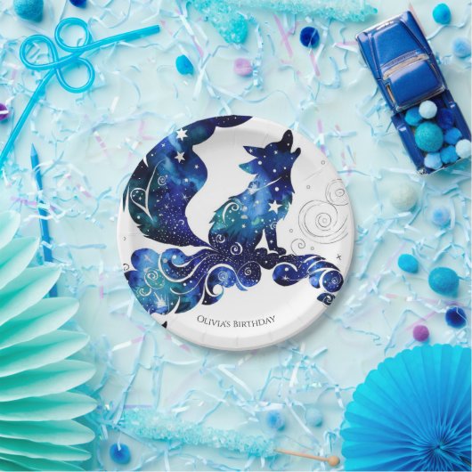 Whimsical Boho Wolf Verjaardag Papieren Bordje (Feest)