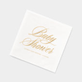 Whimsical Bold Calligraphy Baby shower Folie Servetten (Links)