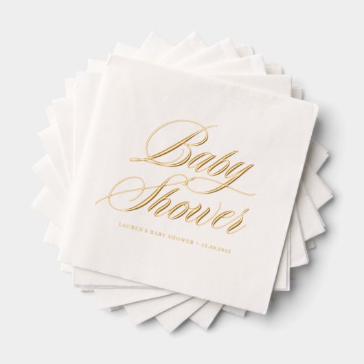 Whimsical Bold Calligraphy Baby shower Folie Servetten (Insitu (Gestapeld))