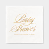 Whimsical Bold Calligraphy Baby shower Folie Servetten (Voorkant)