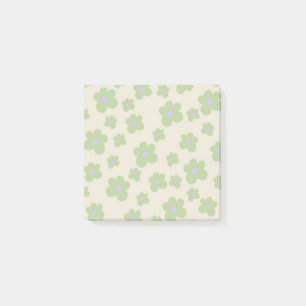 Whimsical Bold Green & Paarse Bloempatroon Post-it® Notes