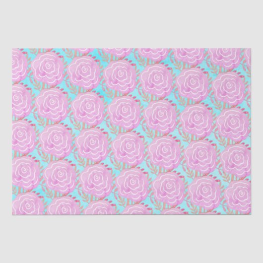Whimsical Bold Kleurrijke Rozen Tissuepapier (Voorkant)