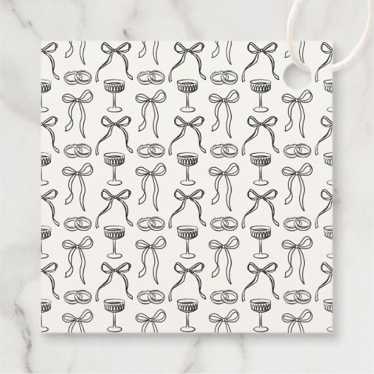 Whimsical boog, hand getrokken bruiloft dank u bedankjes labels (Achterkant)