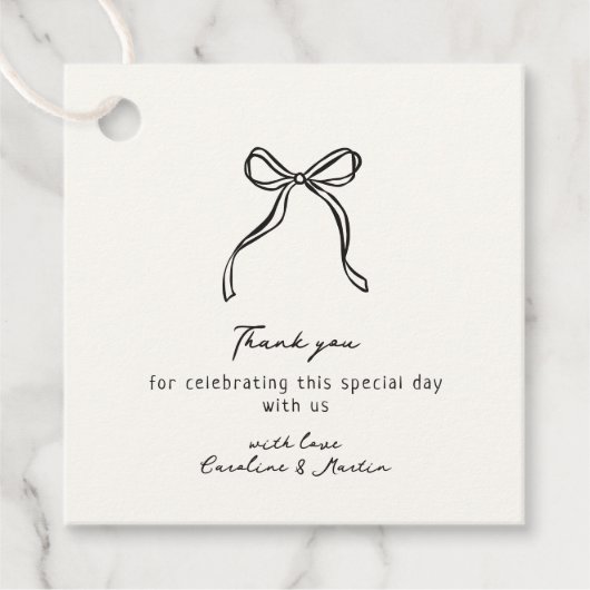 Whimsical boog, hand getrokken bruiloft dank u bedankjes labels (Voorkant)