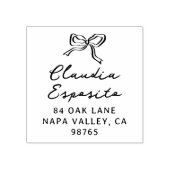 Whimsical Boog & Kalligrafie Naam Retouradres Rubberstempel (Afrduk)