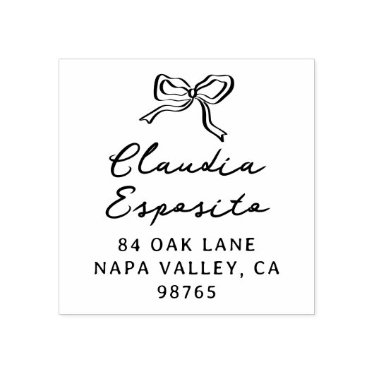 Whimsical Boog & Kalligrafie Naam Retouradres Rubberstempel (Afrduk)