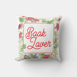 Whimsical Book Lover Mushroom Throw Pillow Kussen