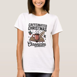 Whimsical Book Mug Holiday Caffeine Cheer T-shirt