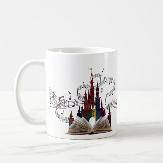 Whimsical Book Page Art Drinkware Koffiemok (Links)