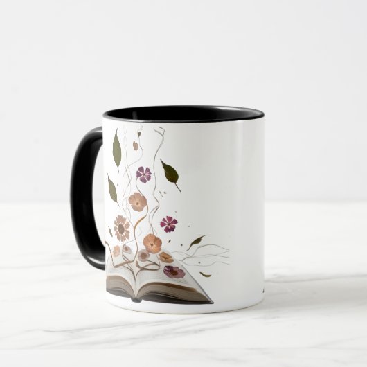 Whimsical Bookish Combo Mug – Aesthetic Kitten Mok (Voorkant links)