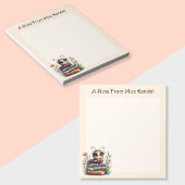 Whimsical Bookworm Peach Notitieblok