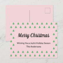 Whimsical Bord Roze en Groene Kerstbomen