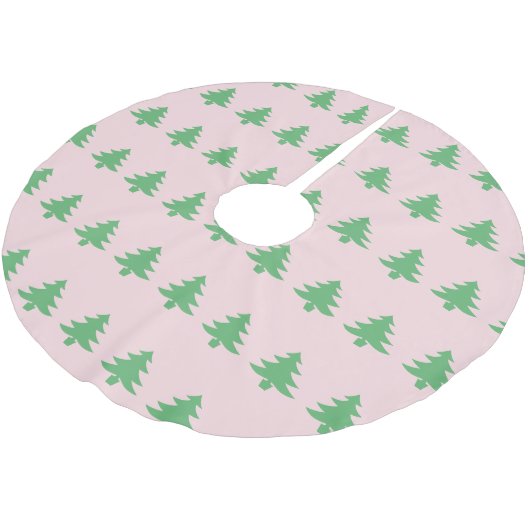 Whimsical Bord Roze en Groene Kerstbomen Kerstboom Rok (Gekanteld)