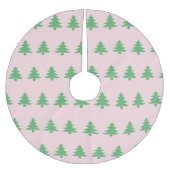 Whimsical Bord Roze en Groene Kerstbomen Kerstboom Rok (Voorkant)