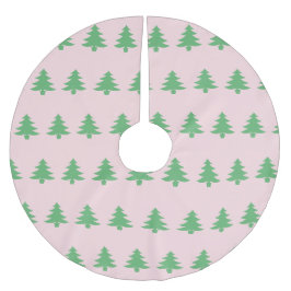 Whimsical Bord Roze en Groene Kerstbomen Kerstboom Rok