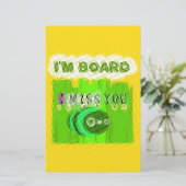 Whimsical Bored maar Thinking of You Briefpapier (Staand voorkant)