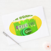 Whimsical Bored maar Thinking of You Ovale Sticker (Envelop)