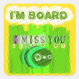 Whimsical Bored maar Thinking of You Vierkante Sticker